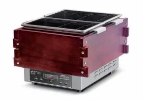 Elektromagnetická fritéza na šišky s malými dvojitými hrncami